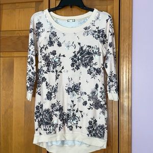 Floral Sweatshirt Tunic